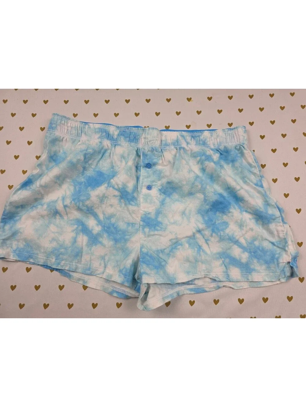 Victorias Secret PINK Tye Dye Blue Small Sleep Shorts Boxers Pajama Bottoms